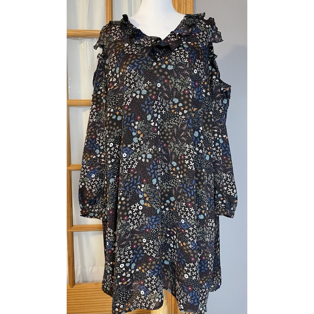 Alice & You Mini Dress Woman's 24 Cold Shoulder Ruffles V Cut Out Party Career
